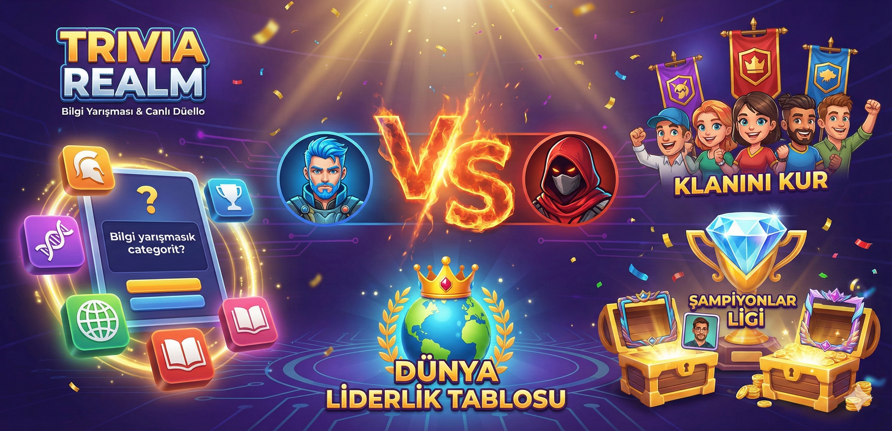 Trivia Realm: Gerçek Zamanlı Bilgi Yarışması